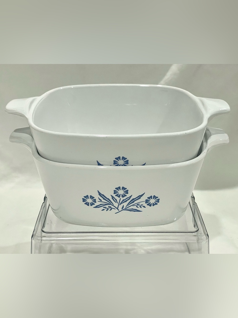 Pair (2) Vintage Corningware “Cornflower Blue” 2-3/4 C Baking Dishes | VGUC